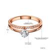 JeeMango Sparkling Design Titanium Stainless Steel Wedding Ring Rose Gold Color Mosaic CZ Crystal Party Ring For Women R19155