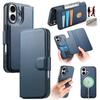 CASENEO For iPhone 16 Plus Magnetic Case RFID Blocking Wallet Detachable Leather Phone Cover with Wristband
