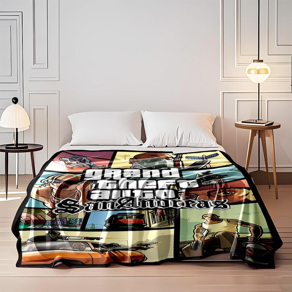 Multiple scenes portraying action, crime, vehicles, and urban life dynamics. for all seasons blanket lunch break throw gift