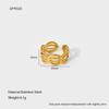 European and American hollow love irregular stainless steel open ring plain ring plated 18k gold geometric ring niche advanced