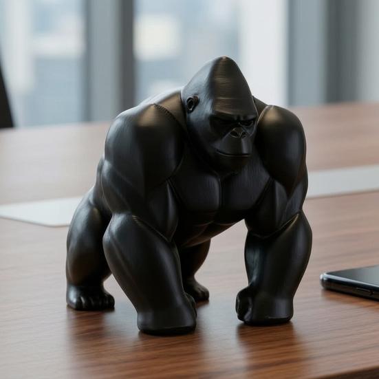 3D-gedruckte Gorilla-Skulptur Ornament Minimalistische Moderne Kunstfigur mit Detaillierter Textur Umweltfreundliche Dekoration für Wohnzimmer Büro Schreibtisch