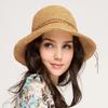 Damen Sommer Strandhut Erwachsenenhut Strand Sonnenhut Fischerhut Strohhut Breitkrempiger Faltbarer Hut