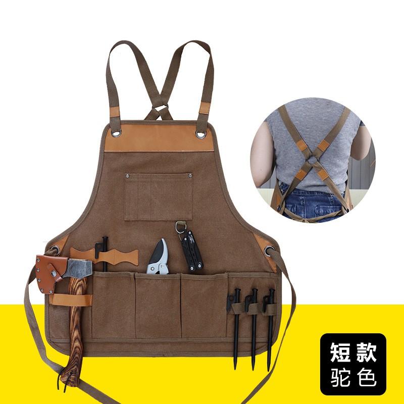 Heavy Duty Canvas Apron Gardening Woodworking Barber Crafting Unisex Workwear Japanese Style