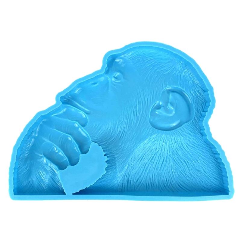 Drop Glue Aromatherapy Gypsum Thinking Gorillas Ornaments Pendant Silicone Mold 1 синий