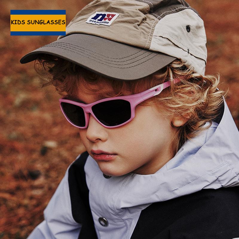 Kids Silicone Polarized Sports Sunglasses For Youth Sunglasses Boys Girls Baseball Cycling Flexible Frame Age 3-12 UV400