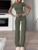 2026 European Casual Short-Sleeve Top & Long Pants Set for Home, Sports & Yoga
