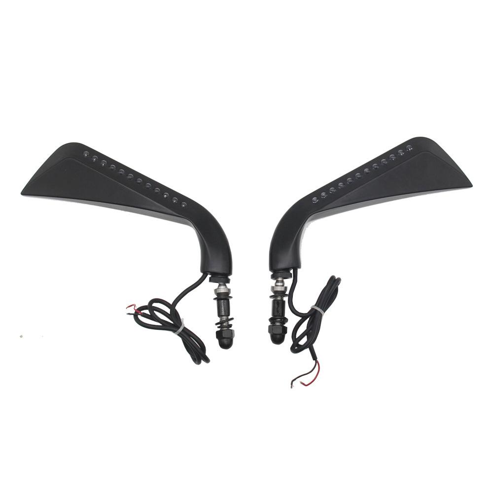 Motorrad Aluminium LED Blinker Chrom 5/16 Zoll Gewinde Rückspiegel