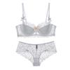 Lace Womens Half-Cup Bra Set With Thin Straps Breathable Supportive Plus Size Grey Red Black