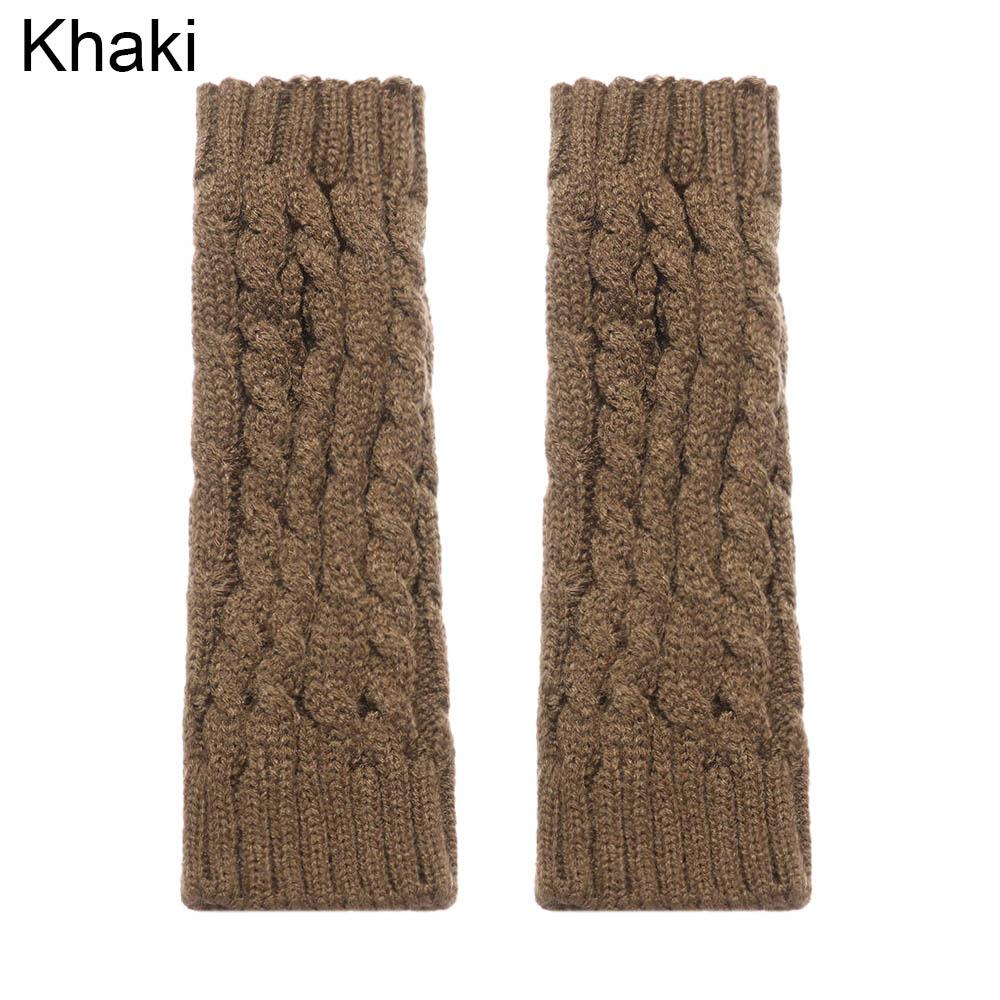 Thick Warm Arm Warmers Fingerless Gloves Long Knitted Gloves Fingerless  Mittens Button Mitten