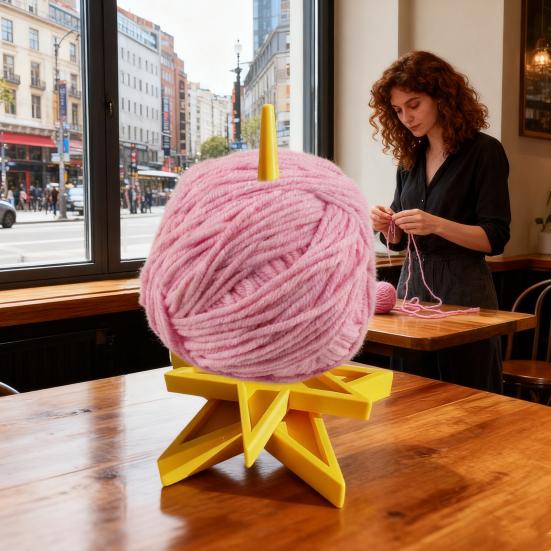 Tığ Örgü Örgü İçin İplik Tutucu 3D Baskılı Yıldız Şeklinde İplik Spineri Dönen İplik Yumağı Dağıtıcı Standı Tığ Örgü Severler İçin