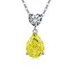 Jewelry Temperament Warm Sun Water Drop Necklace Ice Flower Cut Zirconium Platinum Plated 925 Silver Pendant Necklace