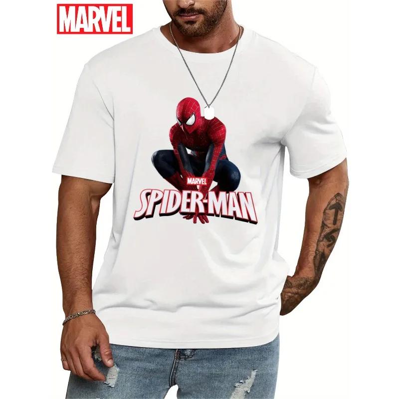 

The new trend of Marvel in 2026 is a beautiful SpiderMan animated mens and womens cotton shortsleeved shirt 4XL