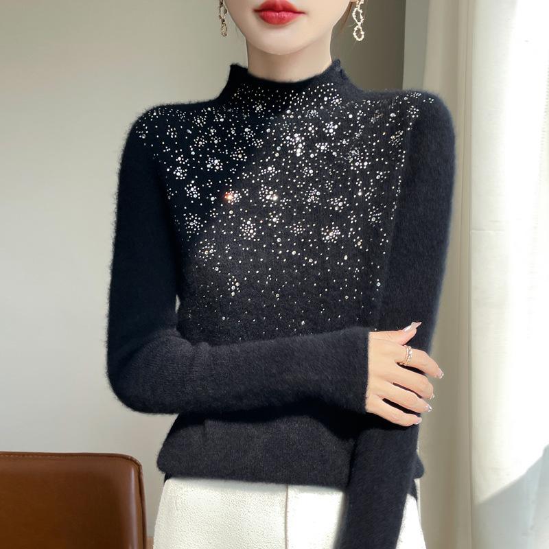 Autumn and Winter Seamless One Half-high Neck Women's Inner Slim Bottoming Knitwear
