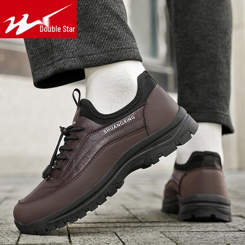 Shuangxing Men s British Style Waterproof Business Leather Shoes 40 коричневый