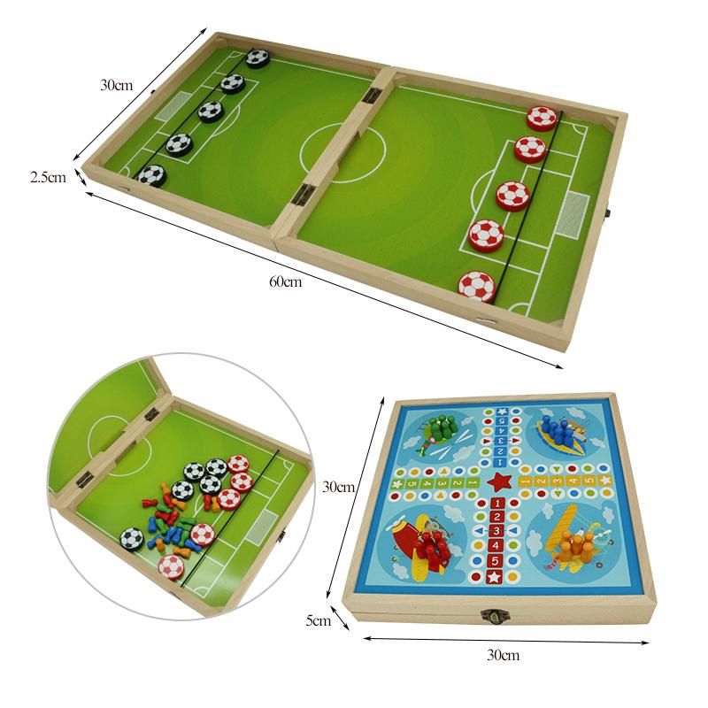 Popular  Sling Puck Game Chess  Ludo Wooden Folding Board Multi-function Game Set for Kids