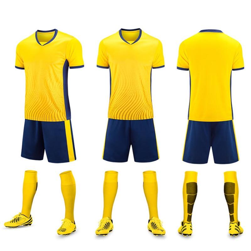 Football Jersey Set Men'S Game Sports Jersey Adult Primary School Students Children'S Training Jersey Short-Sleeved Jersey Quick-Drying