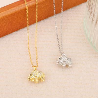 Elephant Necklace for Women Rhinestone Elephant Clavicle Chain Auspicious Animal Jewelry for Girlfriend Sister