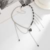 Lightweight Acrylic Bead Necklace Featuring Elegant Heart Tassels Design Ideal For Sensitive Skin All Day Use Parties