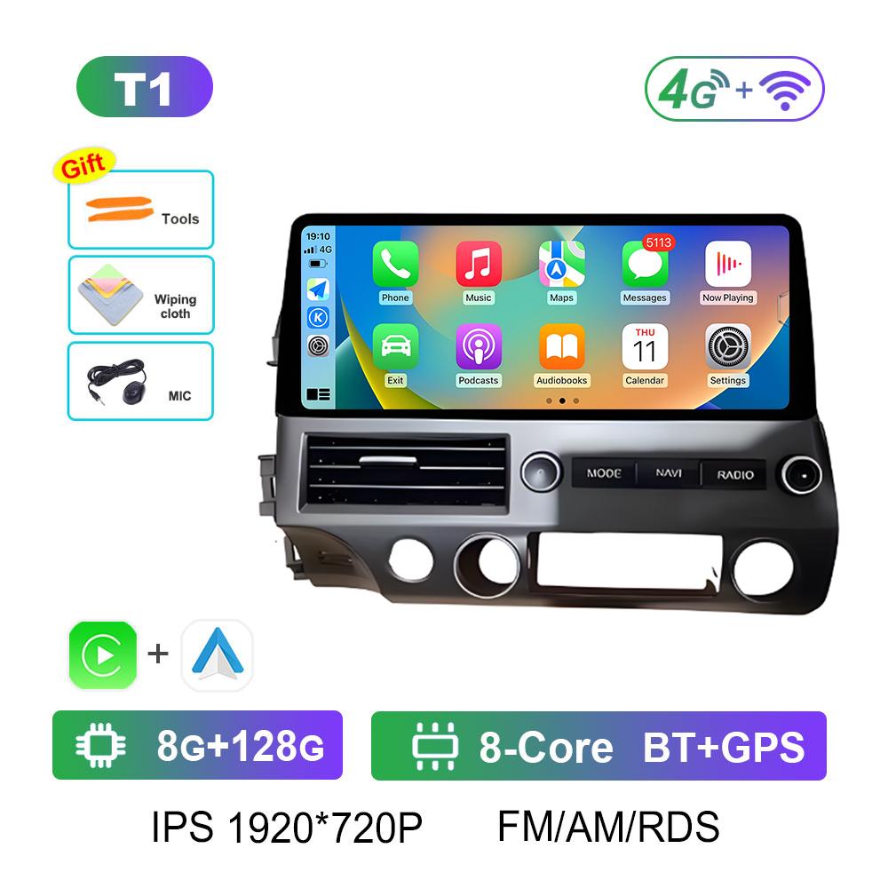 Android Intelligent System Bluetooth for Honda Civic 2008 2009 2010 - 2011 Wireless Carplay GPS Navigation Accessories Head Unit