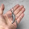 Carved Wolf Teeth Men Necklaces With Pendant Stainless Steel Jewelry For Male Women Punk Hip Hop Accessories Gifts