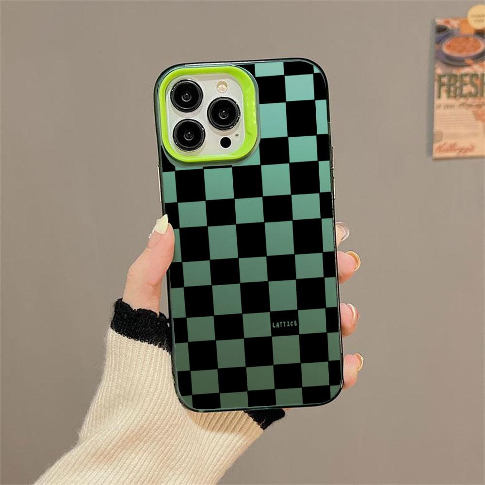Modern Geometric Checkered Pattern Phone Case For iPhone 11 12 13 14 15 16 Pro Max 7 8 14 15 16 Plus X XR XS Max Protection Case