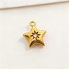 Gold Retention Micro-inlaid Diamond Charm Pendants: Star, Moon, Heart & Water Drop Designs