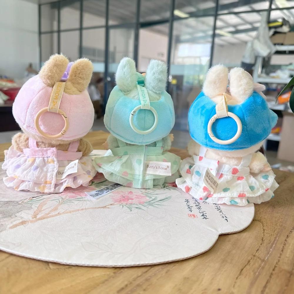 17cm Labubu Doll Outfit with Pleated Skirt Flower Hairpin and Baseball Cap Hat Set Labubu Clothing Accessories