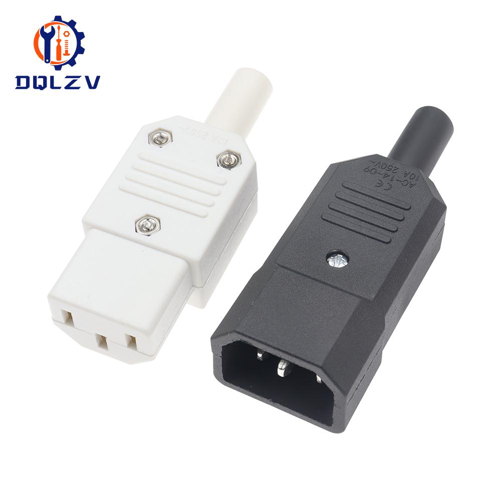Inlet Plug Pin Connector 3 Pin IEC320 C14 Electrical Socket LED 250V Rocker Switch Brass 10A Fuse Computer Mount Accessories