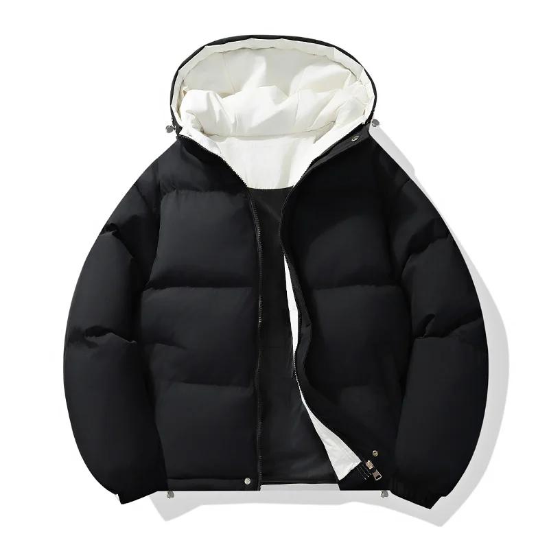 Men Thick Hooded Parkas Men Casual Loose Warm Coat Men Cotton-Padded Jacket Women Parka Male Streetwear Winter Outerwear