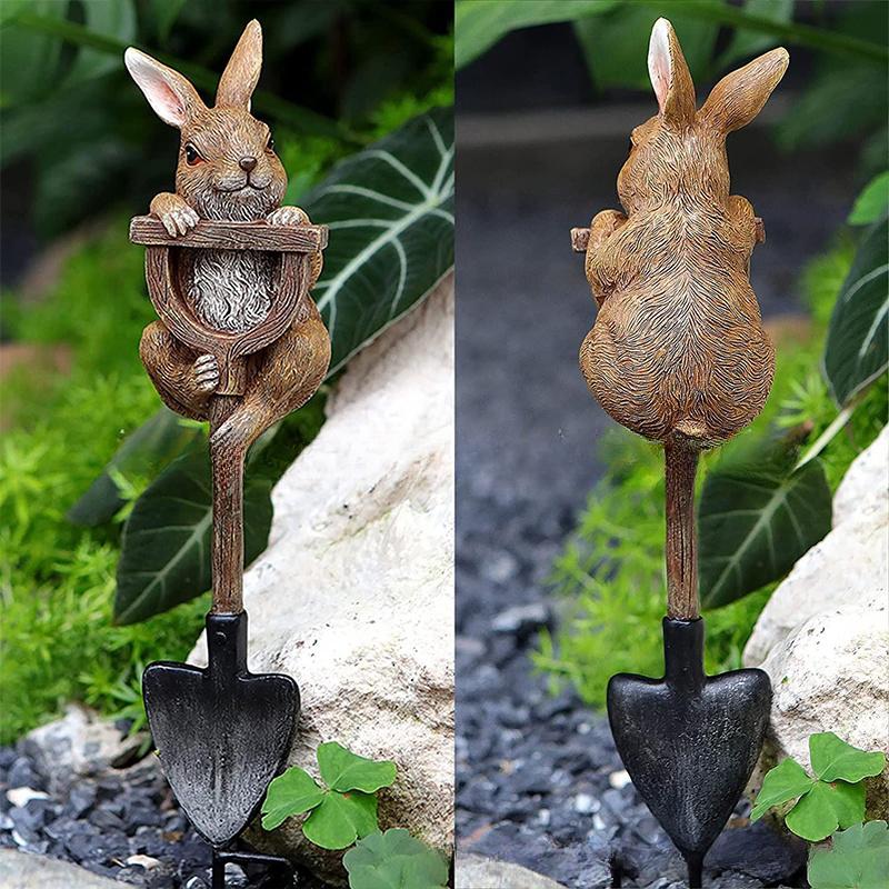 Micro Landscape Ornaments Creative Resin Frog Rabbit Turtle Dwarf Sculpture Outdoor Garden Craft Statue Decoration Figurine