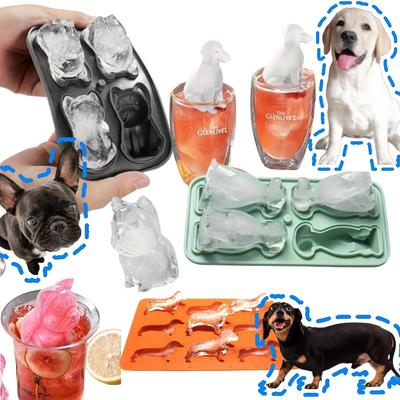 Entzückende Silikonform in Hundeform, für Whisky, Eiswürfel, multifunktionale Schokoladen-DIY-Dekorform, flexibles Partyzubehör