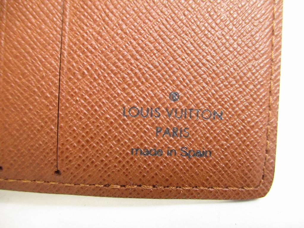 Authentic LOUIS VUITTON Monogram Brown Leather Bifold Bill Wallet #a994  Refurbished