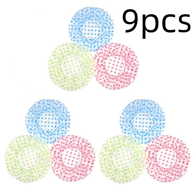 

Водонепроницаемая шапочка для душа в горошек, шапочка для ванны, многоразовая, с эластичной лентой, шапочки для волос, принадлежности для спа-салона, аксессуары для ванной комнаты