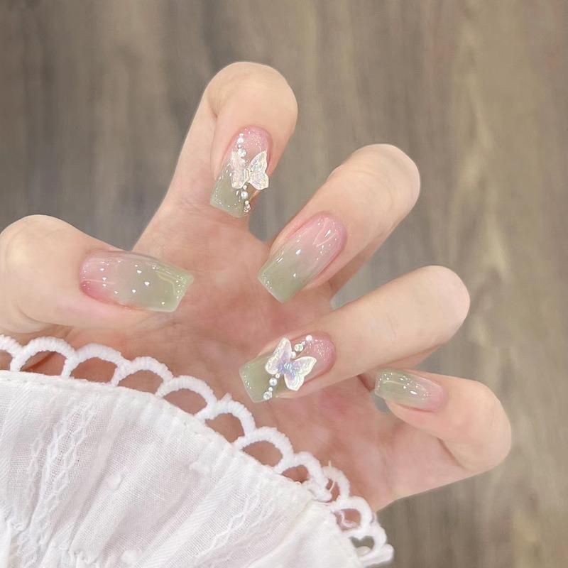 1SET Nail Art Tablet French Premium Sense False Nail Patch Removable Cat's Eye ins Wind Wear Nail