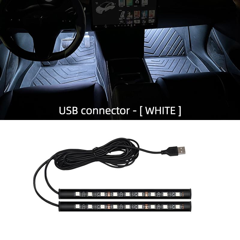 LED Car Interior Ambient Foot Light with USB Backlight Lighting 5V Auto Decorative Atmosphere Neon Lamp Vehicle Accessories