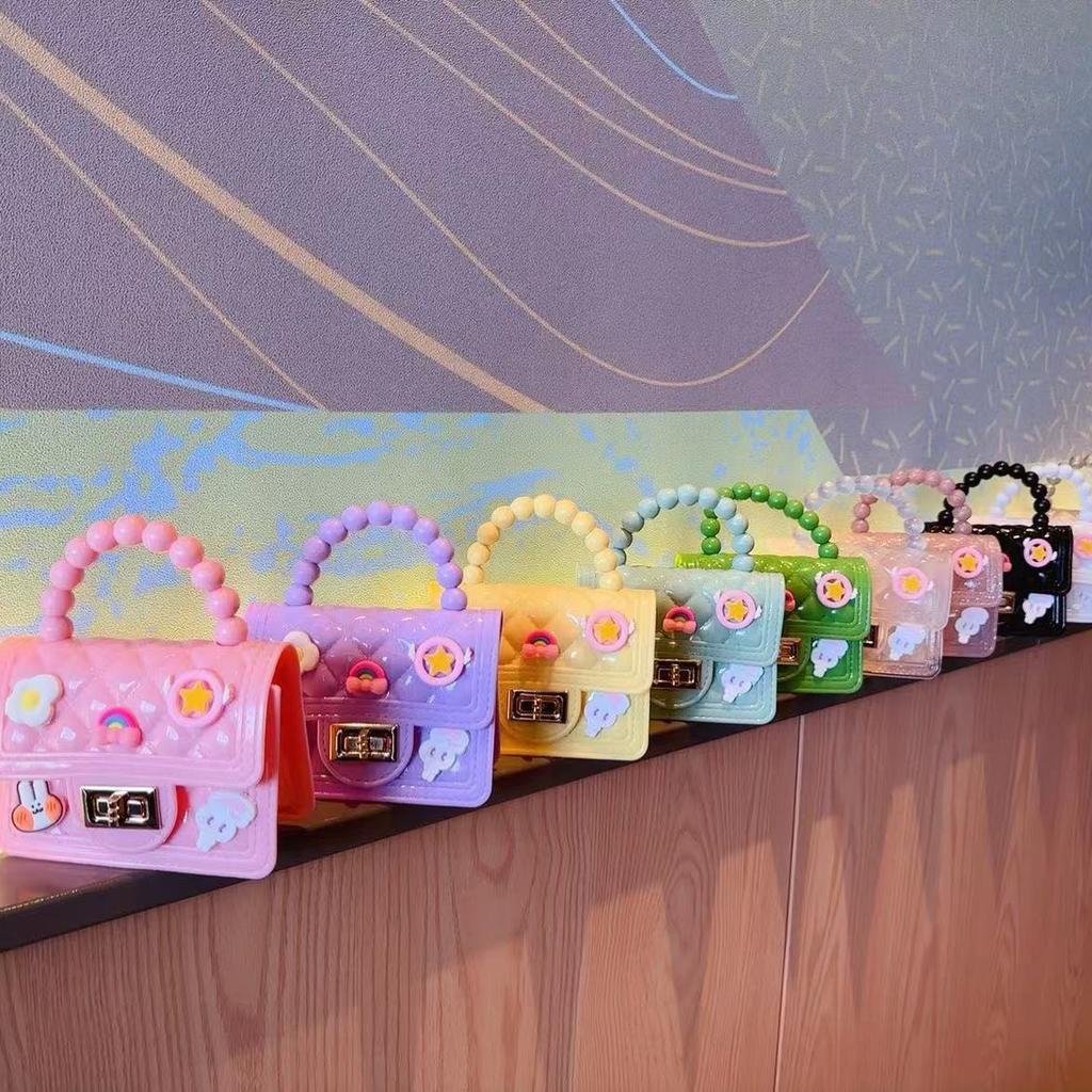 Pearl Bag Handbag Shoulder Bag Messenger Bag Women'S Bag Jelly Bag Small Diamond Bag Pvc Bag