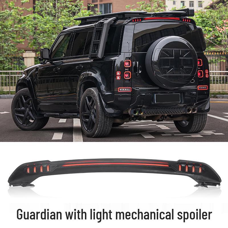 Rear Spoiler with Lights for 2020-2025 Land Rover Defender: Turn Signal, Daytime Running, Brake Lights, Mechanical Version