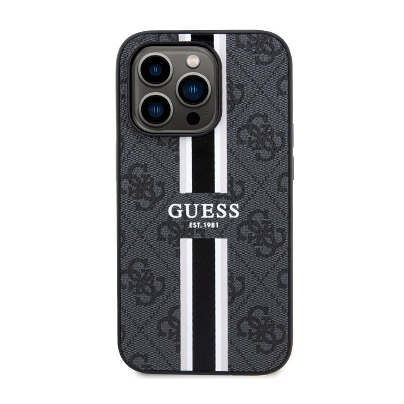 Guess 4G Printed Stripes Magsafe - Etui Iphone 14 Pro Max (Czarny)