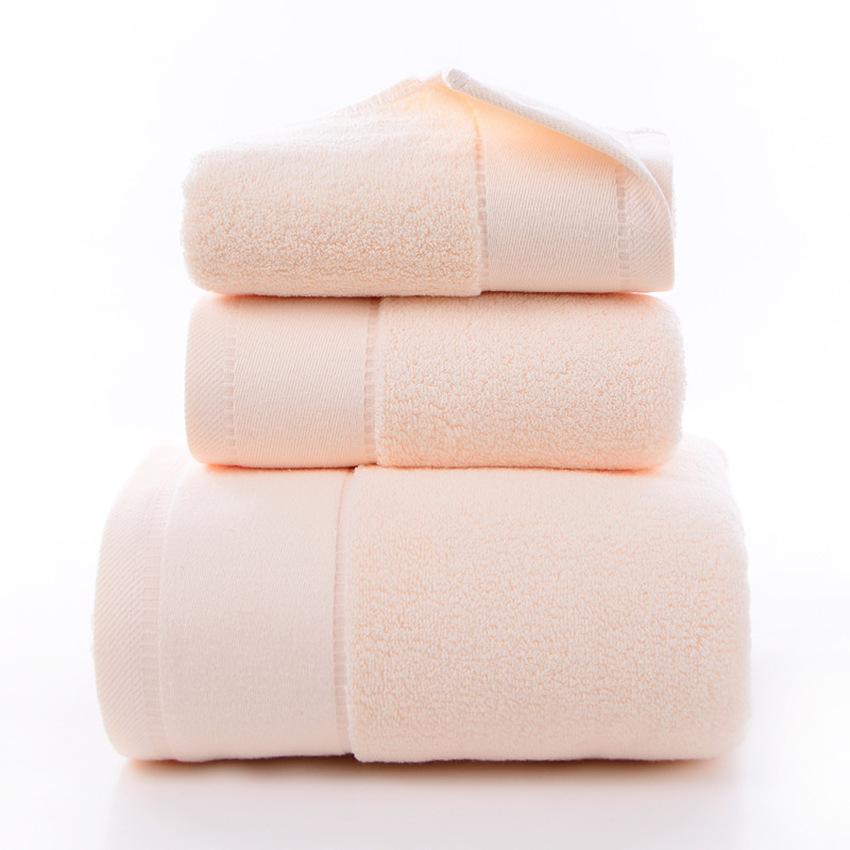 100% Cotton Face Towel Thick Jacquard Solid Color Quick-Dry Bath Towels Set Home Bathroom Hotel Adults Toalla Toalha De Banho