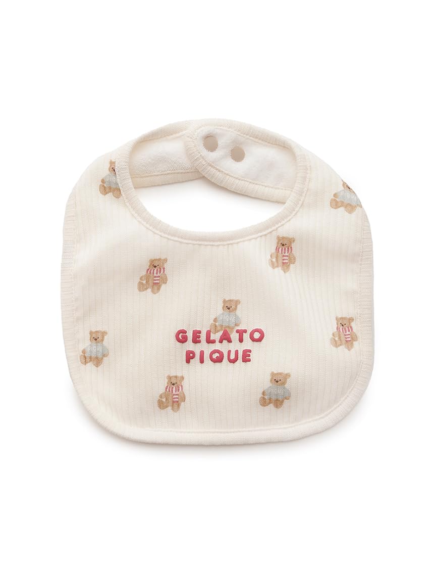 

Limited edition Bear pattern bib PBGG245686 Baby IVR F [Gelato Pique] [HOLIDAY]