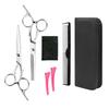 1 Set Hair Cutting Scissor Kit with Case Professional Salon Barber Stainless Steel Hairdressing Thinning Shears Comb Hair Clips Cleaning Cloth Set
