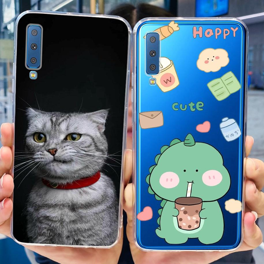 For Cover Samsung Galaxy A7 2018 Case New Fashion Flower Bumper Soft Silicone Phone Case For Samsung A7 2018 A750 SM-A750F Coque