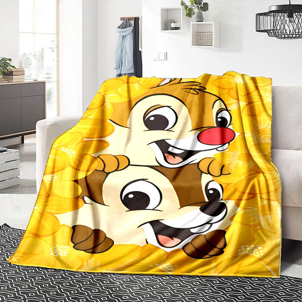 Floral Chipmunk Duo Blanket Soft Throw Blanket For Home Bedroom Bed Sofa Travel Office Solid Christmas Blanket