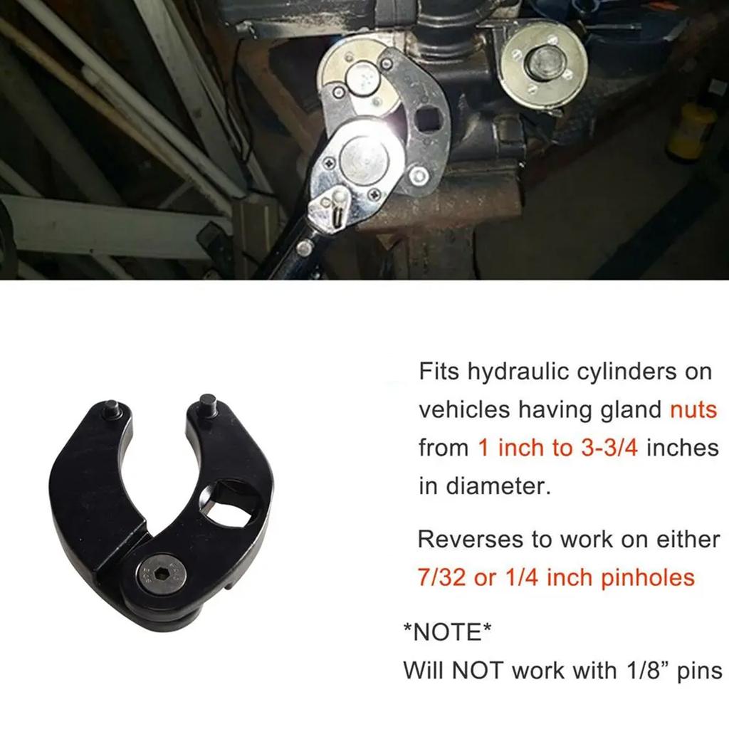2pcs Gland Nut Spanner Wrench Tool 1266 7463 Universal Adjustable Wrench Tool for Hydraulic Cylinders Remove Gland Nuts