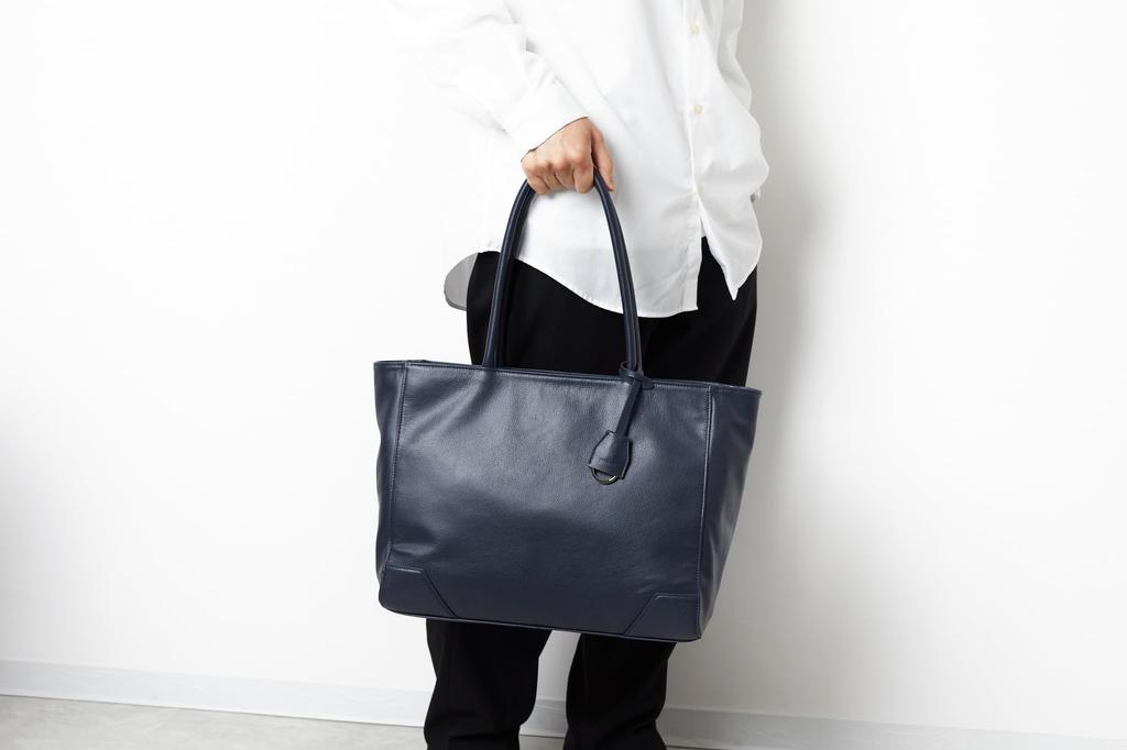 Tote Genuine [SONNE] Bag, Leather, Men's, Navy, SO-SOX027-NV