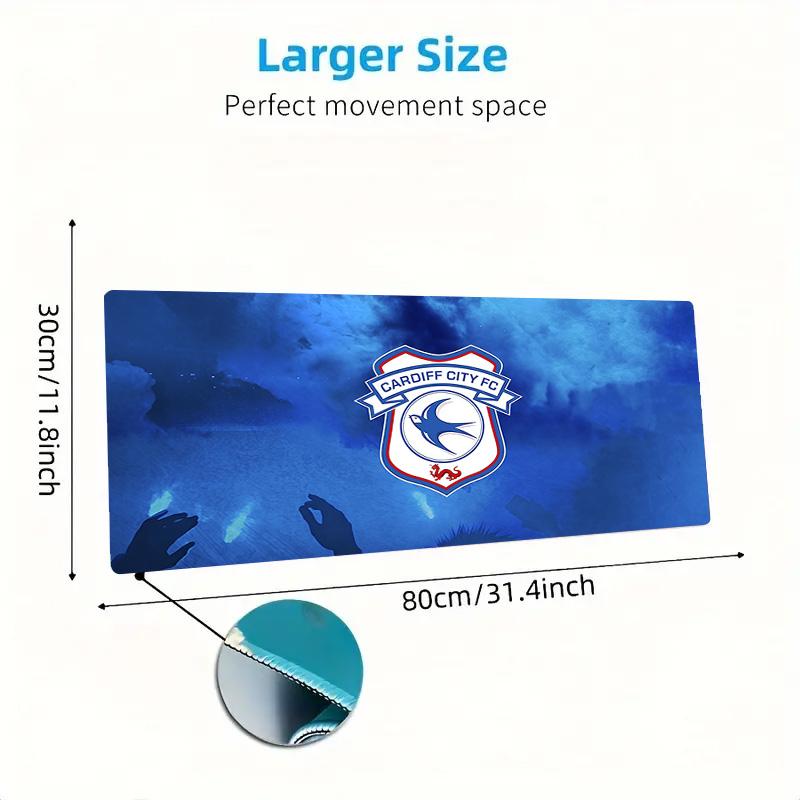 Cardiff City F.C Print Cushion Non-slip Laptop Tablet Big Mousepad XXL Mat Mini PC Playmat With Lock edge