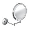 8" Wall-Mounted Folding LED Vanity Mirror - Double-Sided, Lighted, Magnifying for Bathroom Makeup