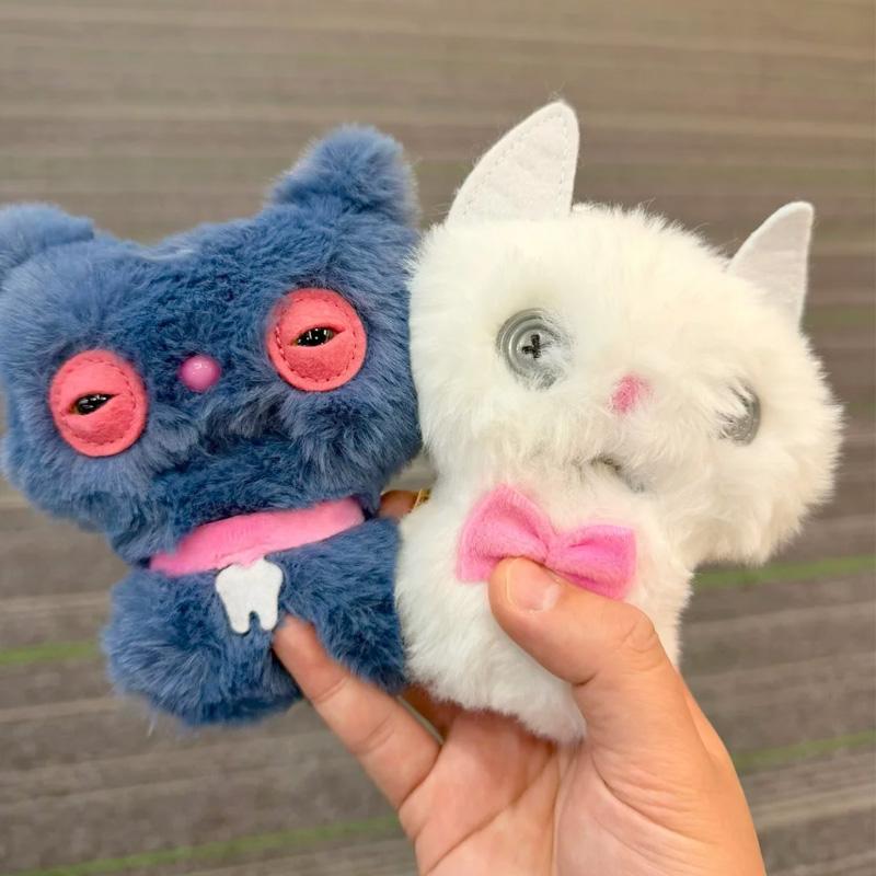 Fuggler Alley Cats Funny Ugly Tooth Monster Keychain Bag Charm Plush Toy Backpack Pendant Strange Dolls Stuffed Peluche Gifts