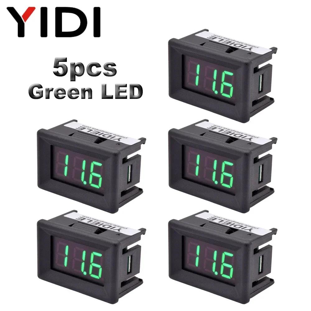 5pcs 0.36 Inch Mini DC 0-100V LED Digital Display Voltmeter Voltage 2.3-30VDC Detector Meter Tester Reading Calibrate for Car