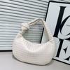 Handwoven Horn-Shaped Crossbody Bag Women Soft PU Woven Shoulder Small Daily Use Tote In 16 Colors